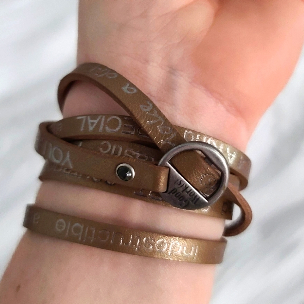 Good works, you are enough leather wrap bracelet inspirational